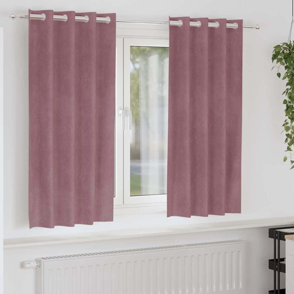 Verduisterende gordijnen 2 pcs Donkerroze 140 x 175 cm Fluweel is nu te koop bij PeponiXL, paradijselijk wonen!