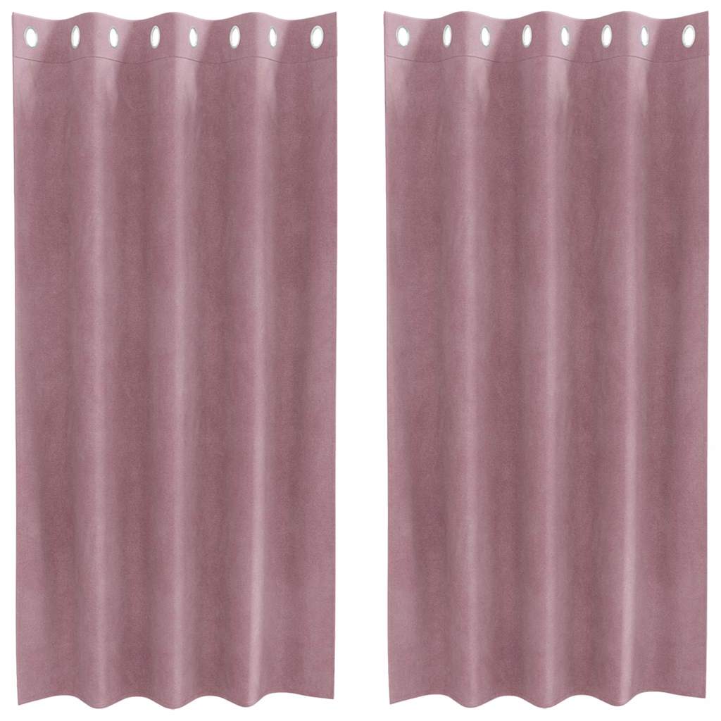 Verduisterende gordijnen 2 pcs Donkerroze 140 x 175 cm Fluweel is nu te koop bij PeponiXL, paradijselijk wonen!