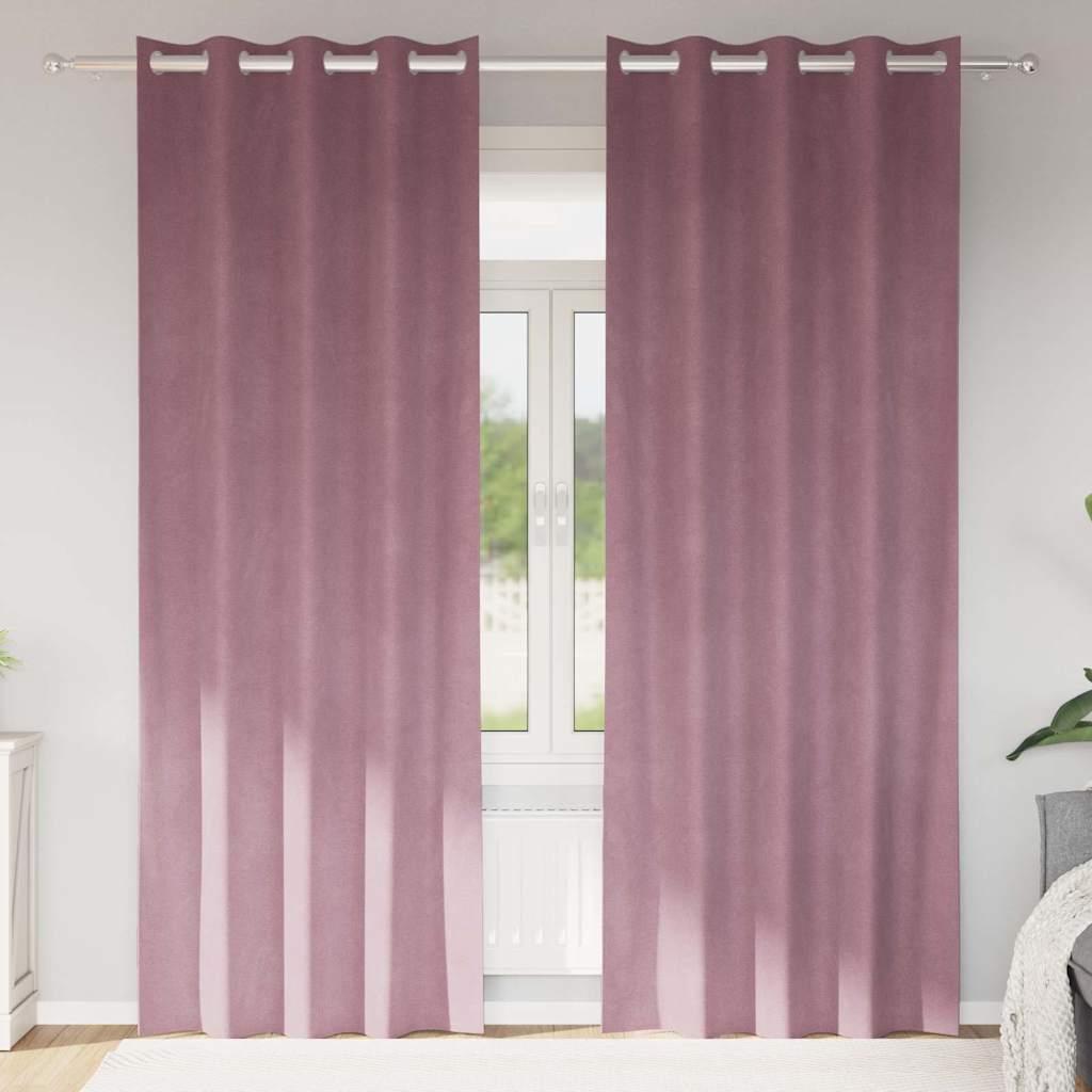 Verduisterende gordijnen 2 pcs Donkerroze 140 x 260 cm Fluweel is nu te koop bij PeponiXL, paradijselijk wonen!