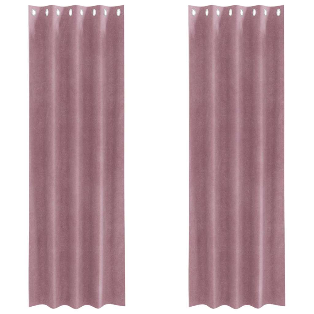 Verduisterende gordijnen 2 pcs Donkerroze 140 x 260 cm Fluweel is nu te koop bij PeponiXL, paradijselijk wonen!