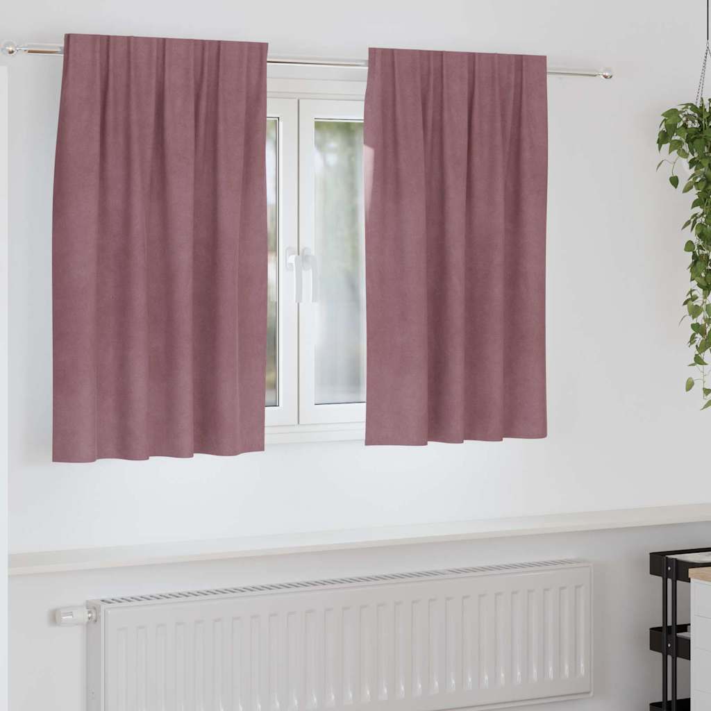 Verduisterende gordijnen 2 pcs Donkerroze 140 x 140 cm Fluweel is nu te koop bij PeponiXL, paradijselijk wonen!