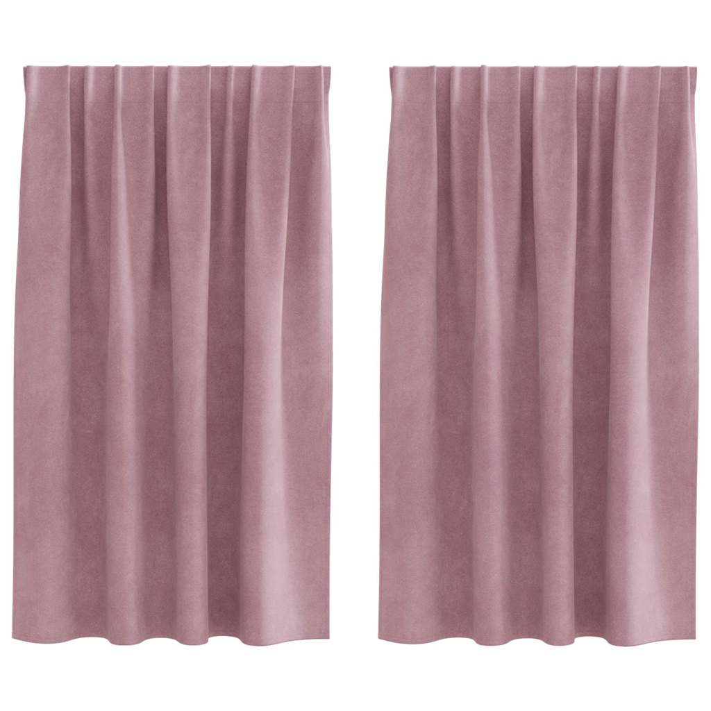 Verduisterende gordijnen 2 pcs Donkerroze 140 x 140 cm Fluweel is nu te koop bij PeponiXL, paradijselijk wonen!