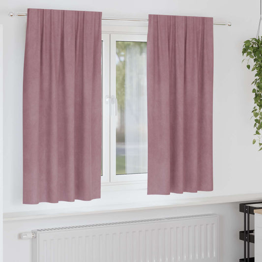 Verduisterende gordijnen 2 pcs Donkerroze 140 x 175 cm Fluweel is nu te koop bij PeponiXL, paradijselijk wonen!