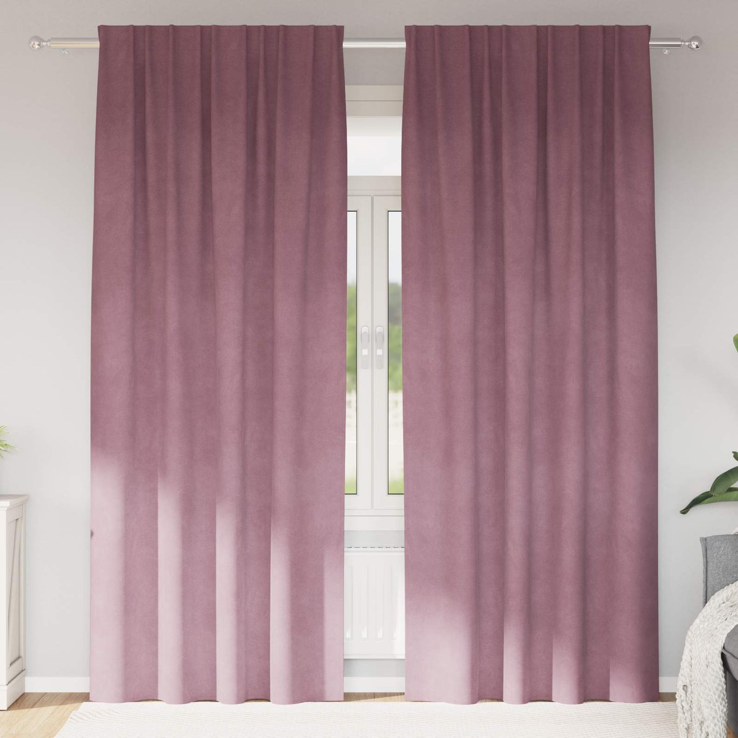 Verduisterende gordijnen 2 pcs Donkerroze 140 x 260 cm Fluweel is nu te koop bij PeponiXL, paradijselijk wonen!