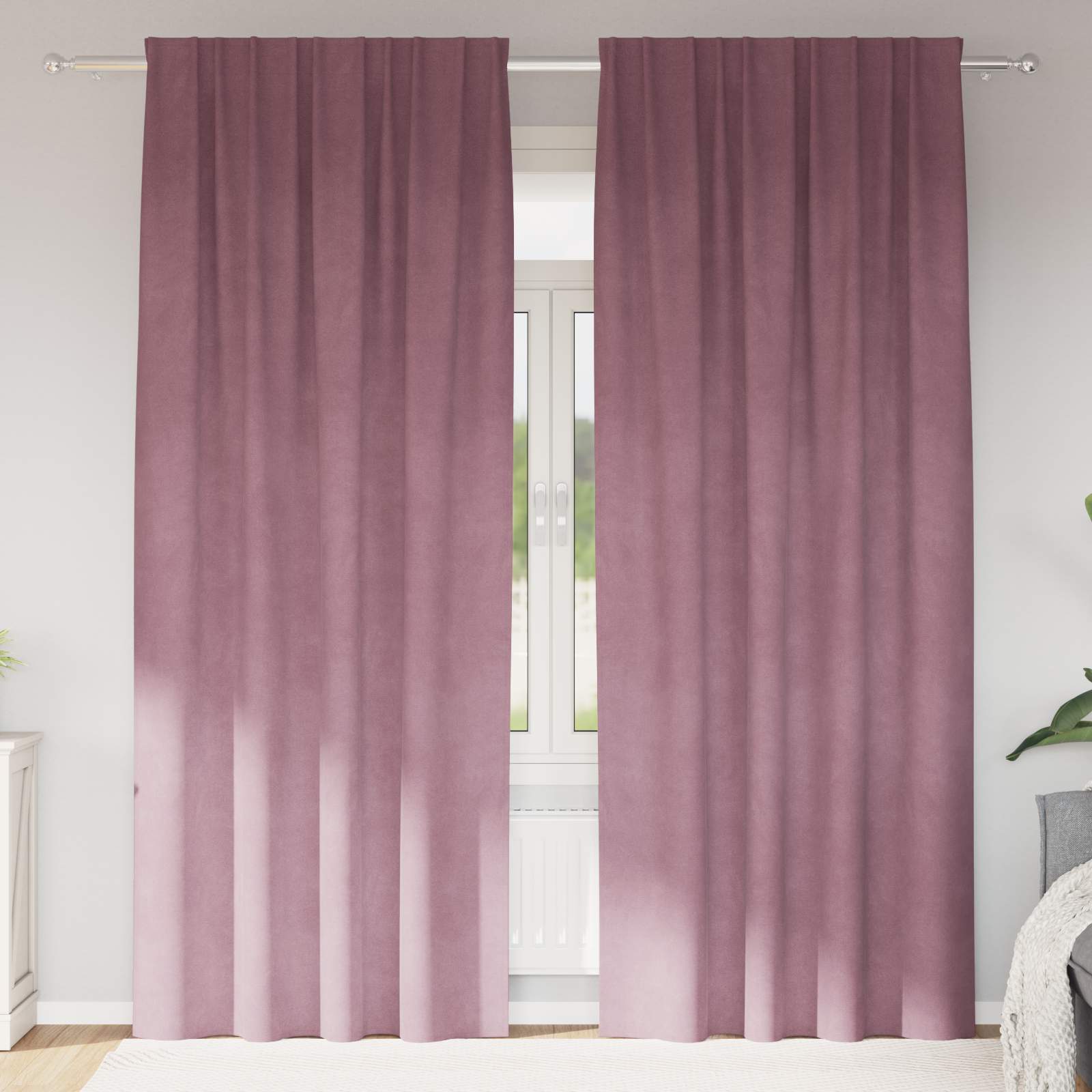 Verduisterende gordijnen 2 pcs Donkerroze 140 x 260 cm Fluweel is nu te koop bij PeponiXL, paradijselijk wonen!