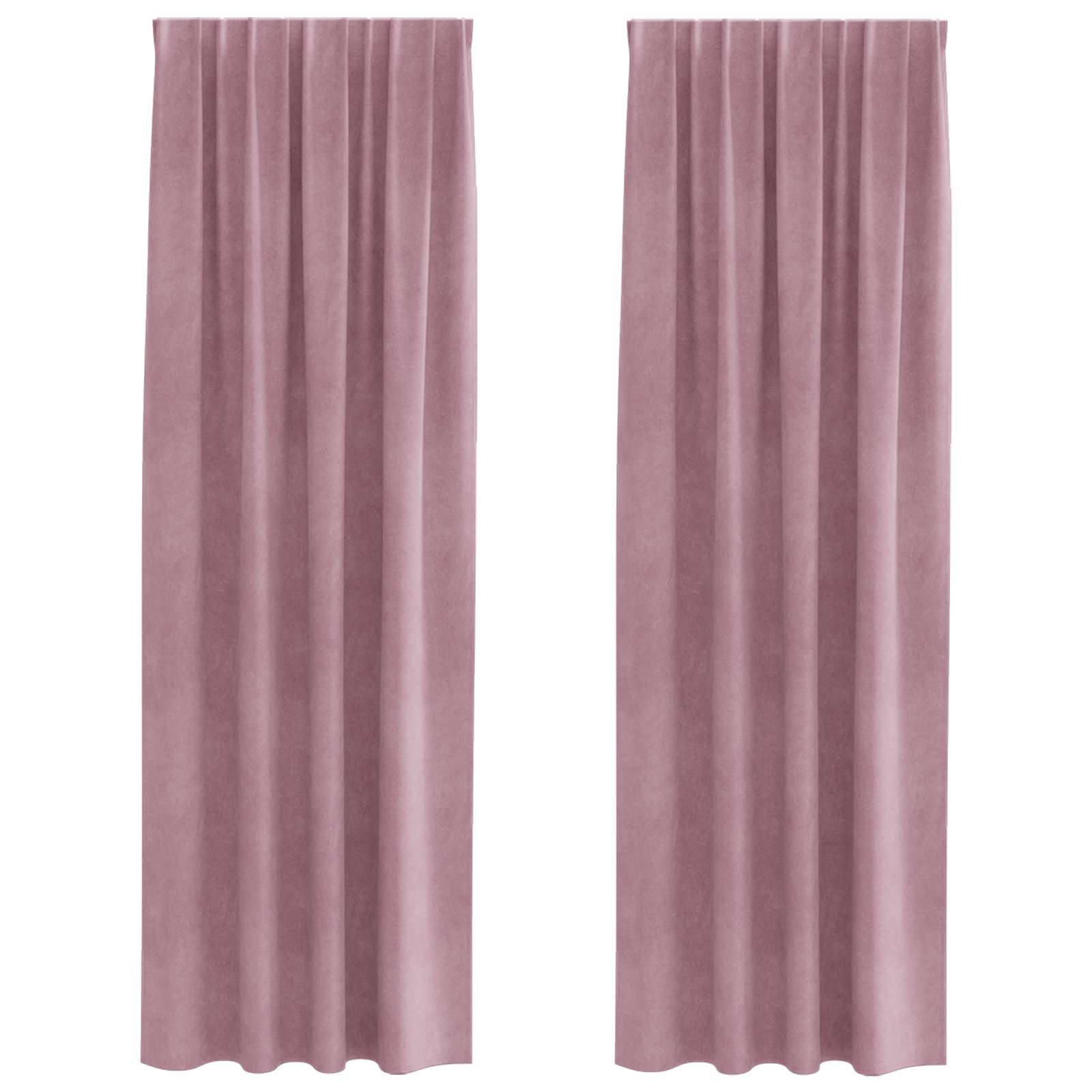 Verduisterende gordijnen 2 pcs Donkerroze 140 x 260 cm Fluweel is nu te koop bij PeponiXL, paradijselijk wonen!