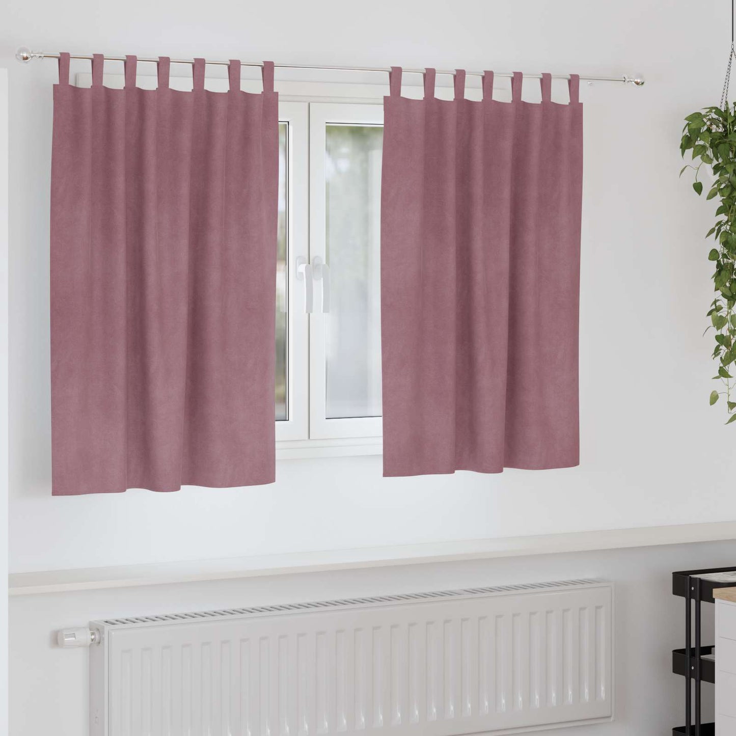 Verduisterende gordijnen 2 pcs Donkerroze 140 x 140 cm Fluweel is nu te koop bij PeponiXL, paradijselijk wonen!