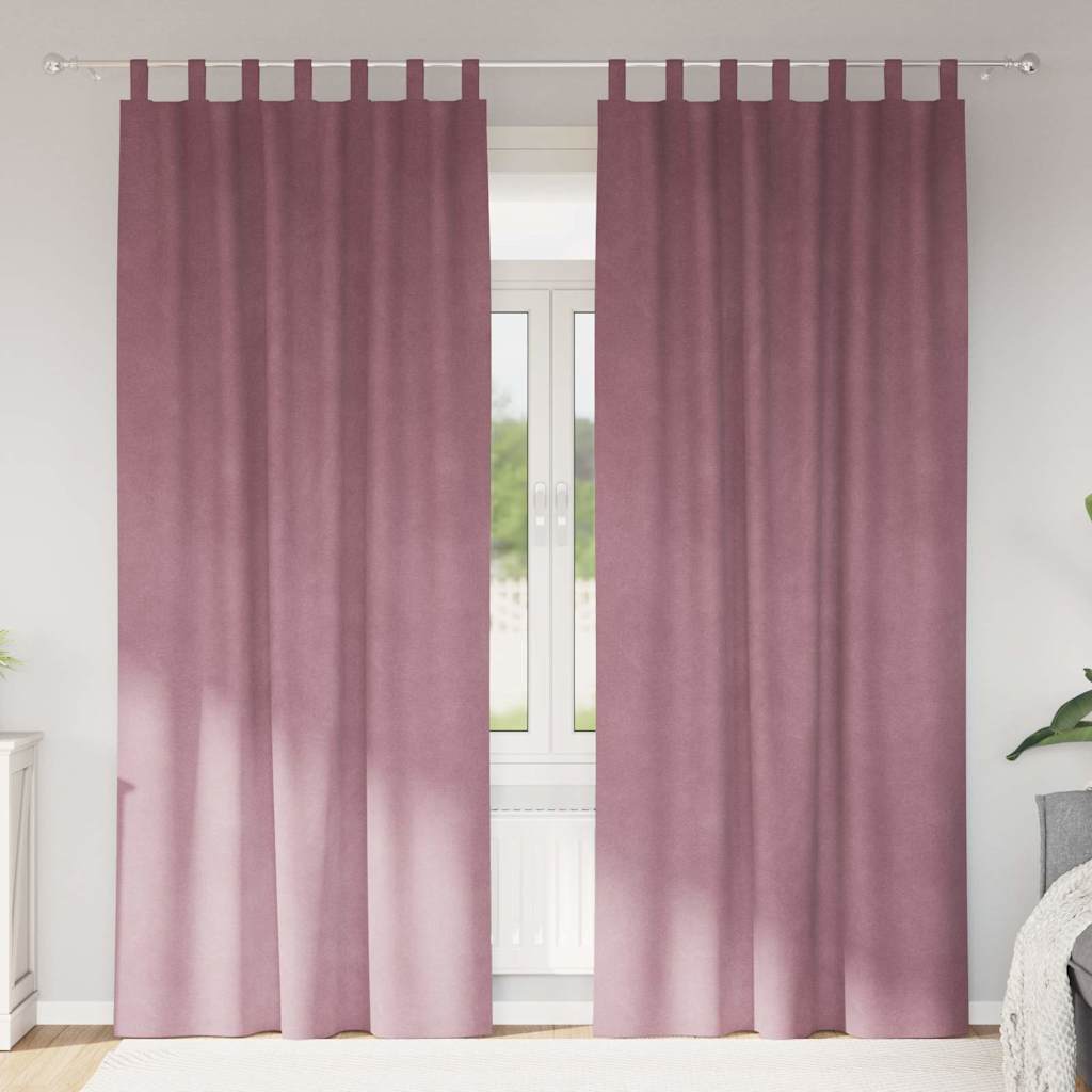 Verduisterende gordijnen 2 pcs Donkerroze 140 x 245 cm Fluweel is nu te koop bij PeponiXL, paradijselijk wonen!