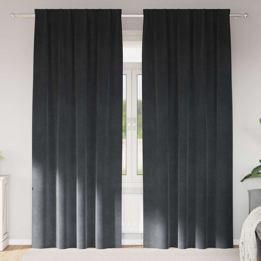 Verduisterende gordijnen 2 pcs Lichtgrijs 140 x 245 cm Fluweel is nu te koop bij PeponiXL, paradijselijk wonen!