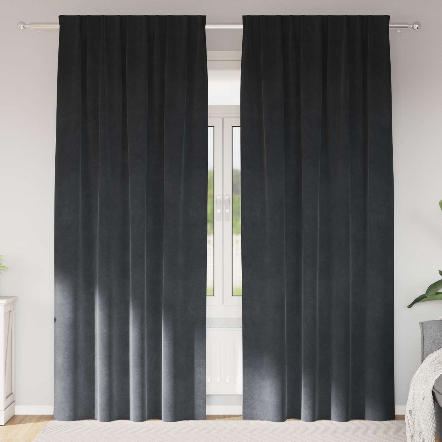 Verduisterende gordijnen 2 pcs Lichtgrijs 140 x 260 cm Fluweel is nu te koop bij PeponiXL, paradijselijk wonen!