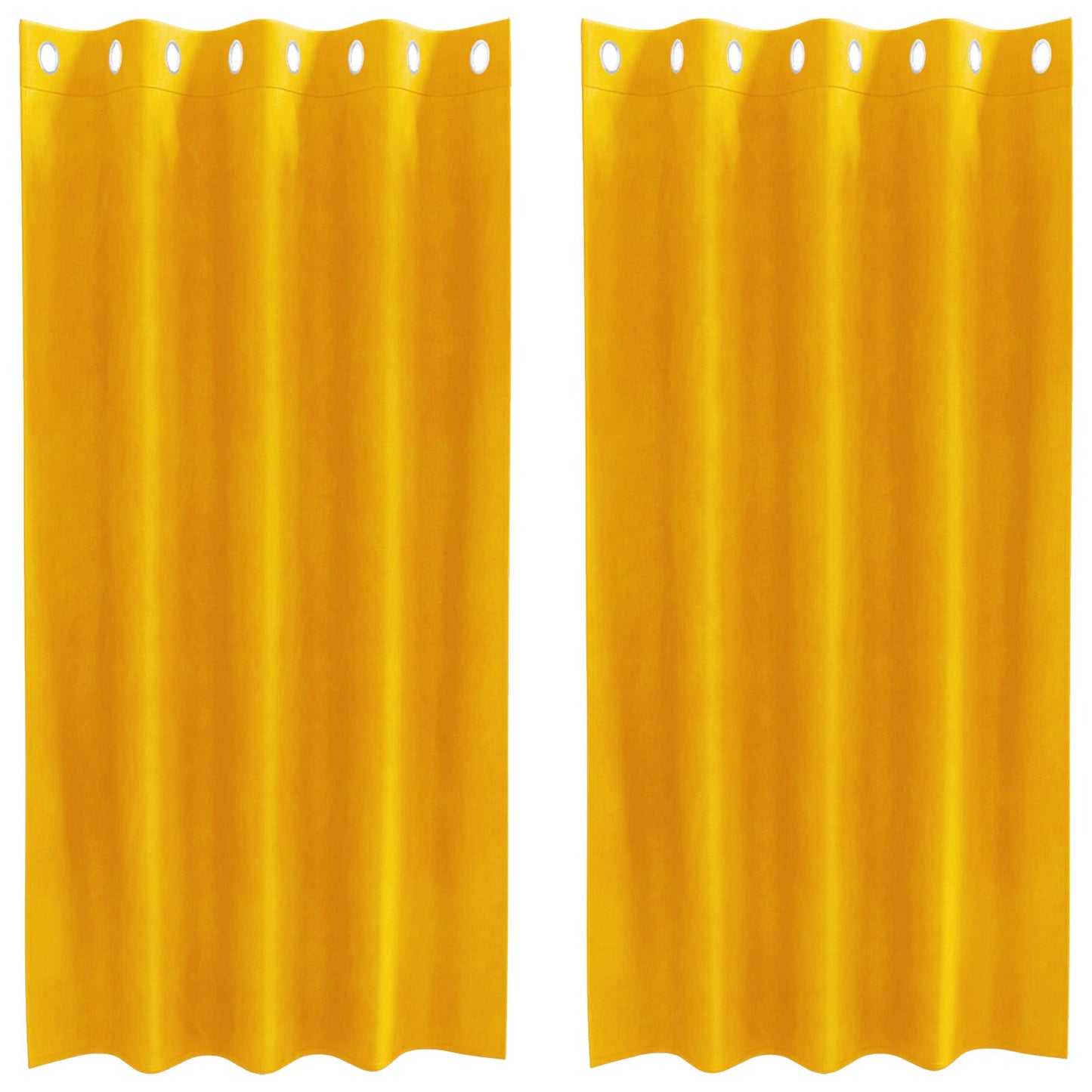 Verduisterende gordijnen 2 pcs Mosterdgeel 140 x 175 cm Fluweel is nu te koop bij PeponiXL, paradijselijk wonen!