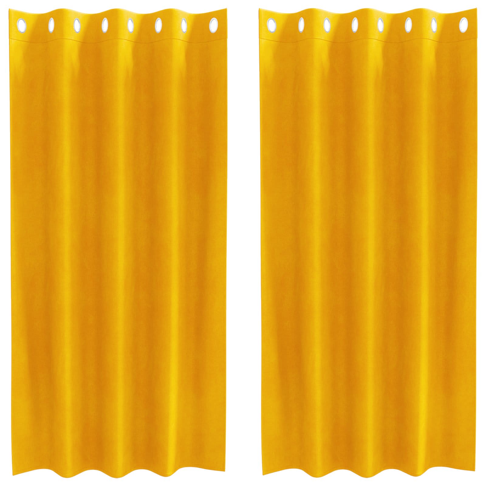 Verduisterende gordijnen 2 pcs Mosterdgeel 140 x 175 cm Fluweel is nu te koop bij PeponiXL, paradijselijk wonen!