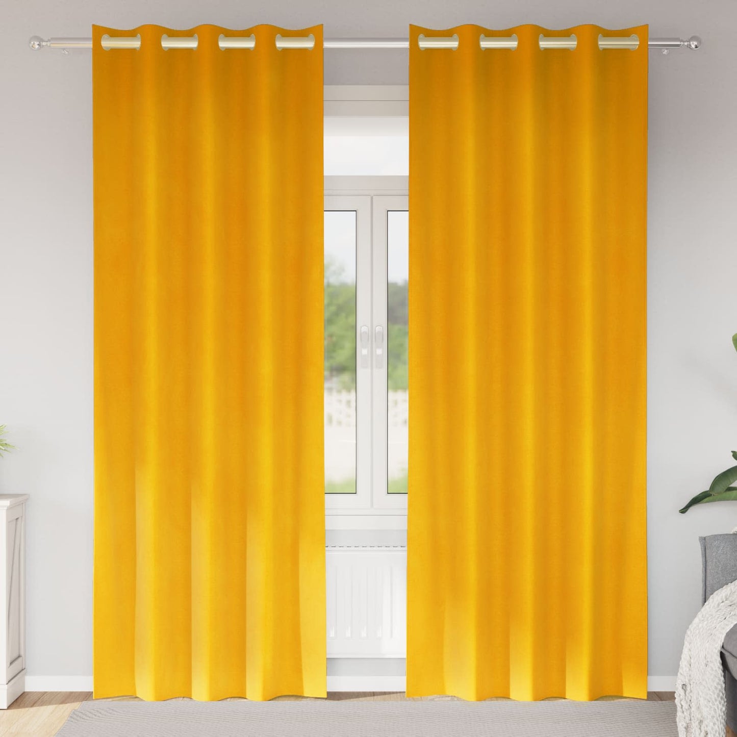 Verduisterende gordijnen 2 pcs Mosterdgeel 140 x 245 cm Fluweel is nu te koop bij PeponiXL, paradijselijk wonen!