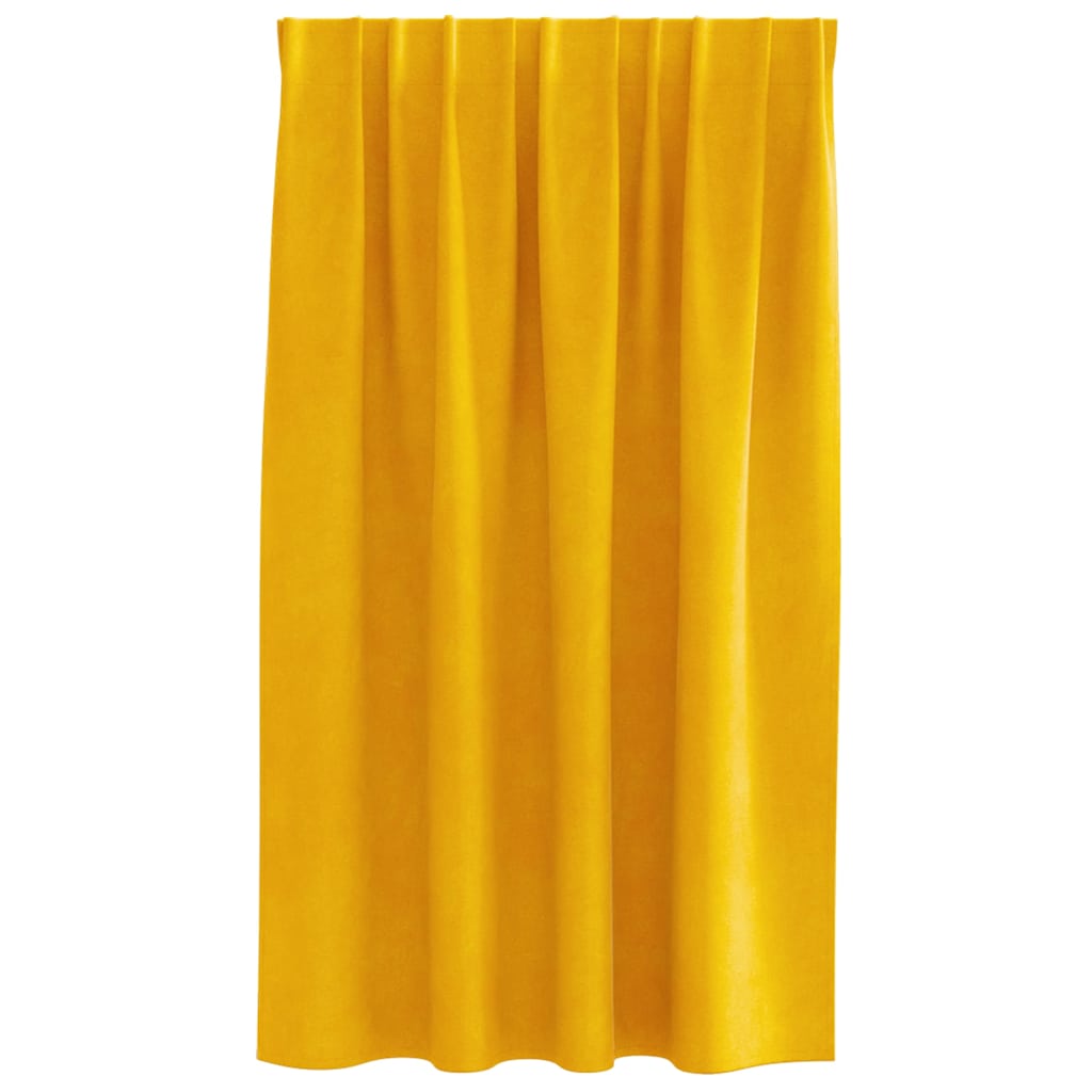 Verduisterende gordijnen 2 pcs Mosterdgeel 140 x 140 cm Fluweel is nu te koop bij PeponiXL, paradijselijk wonen!