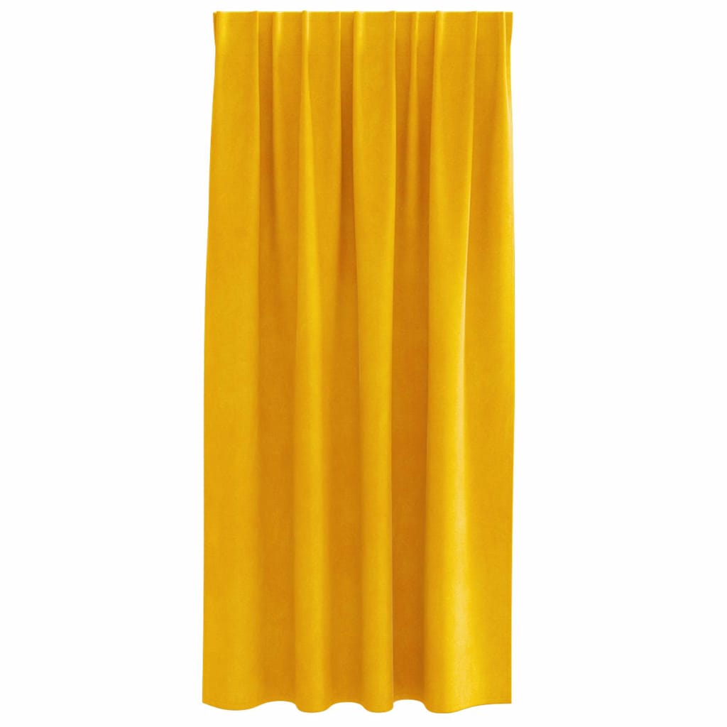 Verduisterende gordijnen 2 pcs Mosterdgeel 140 x 175 cm Fluweel is nu te koop bij PeponiXL, paradijselijk wonen!