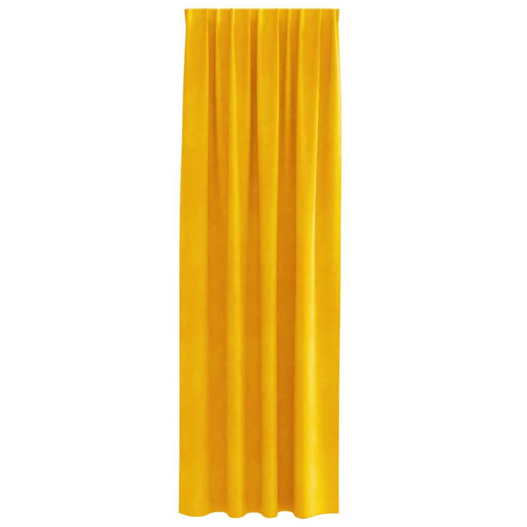 Verduisterende gordijnen 2 pcs Mosterdgeel 140 x 225 cm Fluweel is nu te koop bij PeponiXL, paradijselijk wonen!