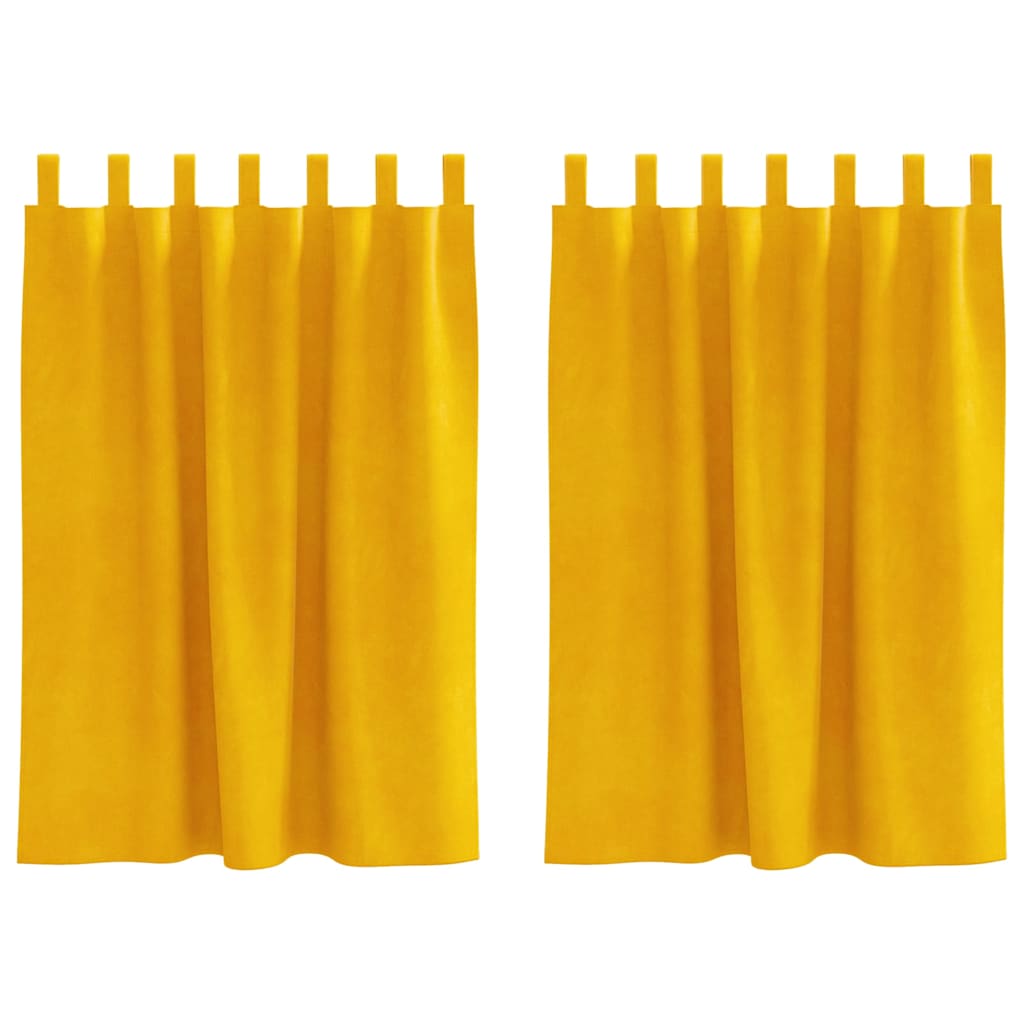 Verduisterende gordijnen 2 pcs Mosterdgeel 140 x 140 cm Fluweel is nu te koop bij PeponiXL, paradijselijk wonen!