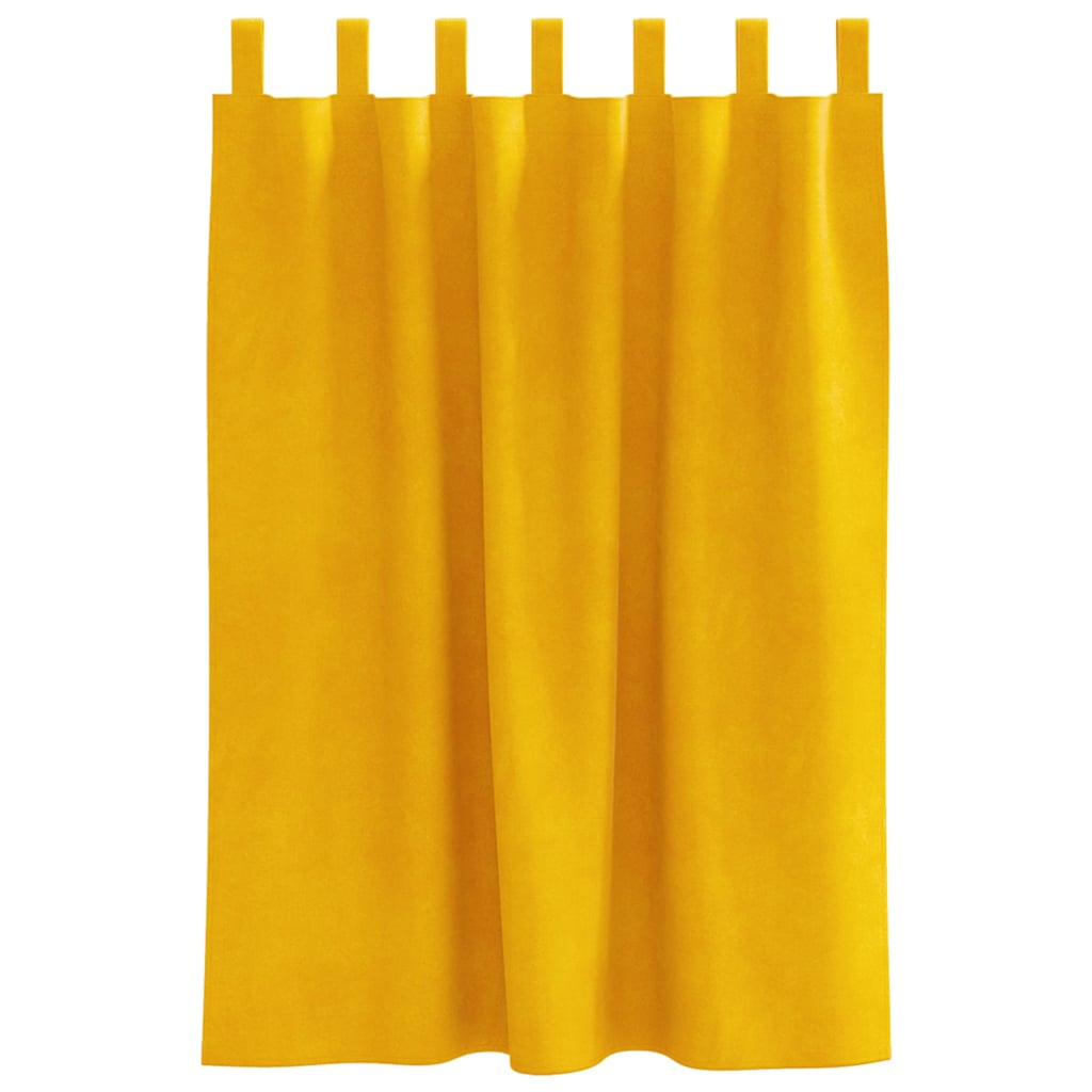 Verduisterende gordijnen 2 pcs Mosterdgeel 140 x 140 cm Fluweel is nu te koop bij PeponiXL, paradijselijk wonen!