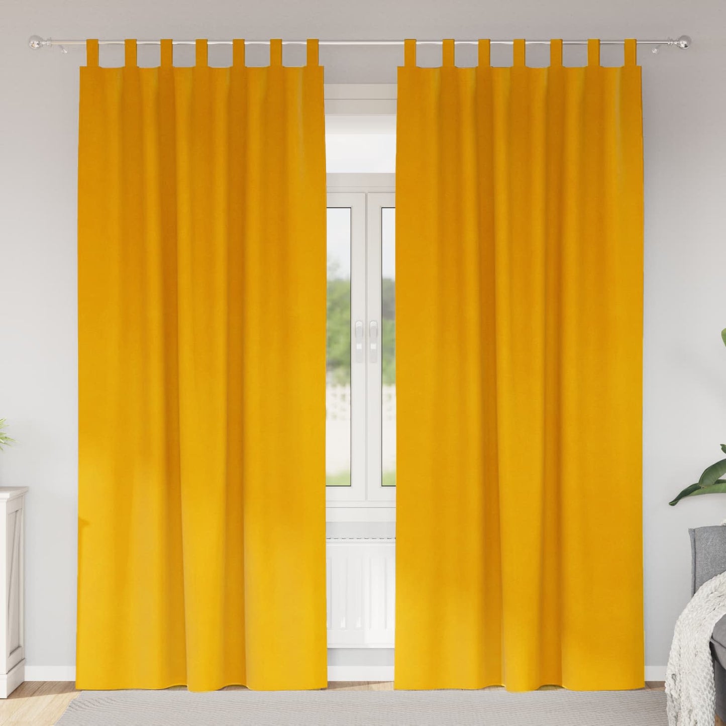 Verduisterende gordijnen 2 pcs Mosterdgeel 140 x 225 cm Fluweel is nu te koop bij PeponiXL, paradijselijk wonen!