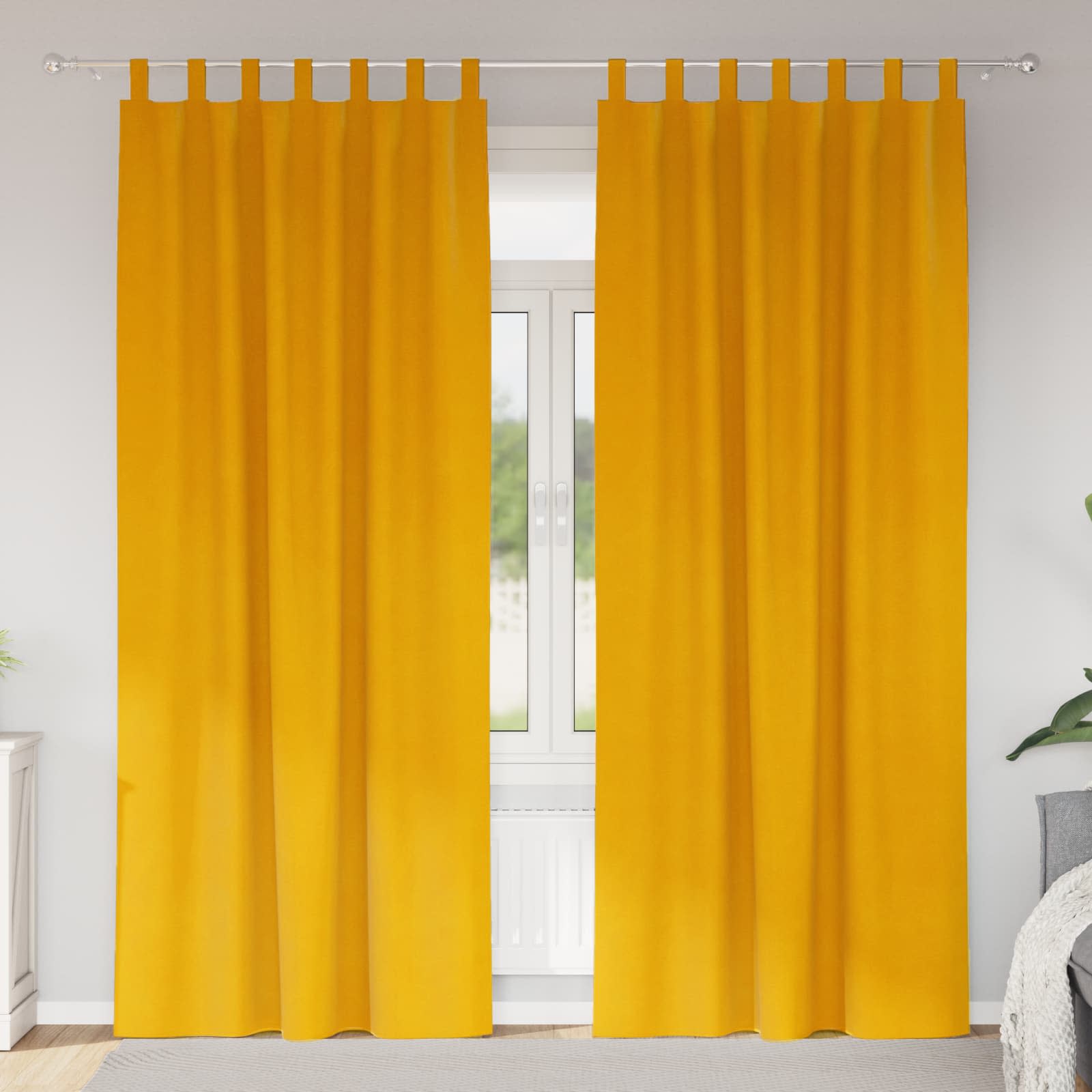 Verduisterende gordijnen 2 pcs Mosterdgeel 140 x 225 cm Fluweel is nu te koop bij PeponiXL, paradijselijk wonen!