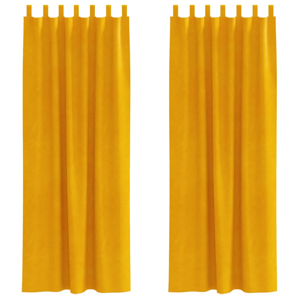 Verduisterende gordijnen 2 pcs Mosterdgeel 140 x 260 cm Fluweel is nu te koop bij PeponiXL, paradijselijk wonen!