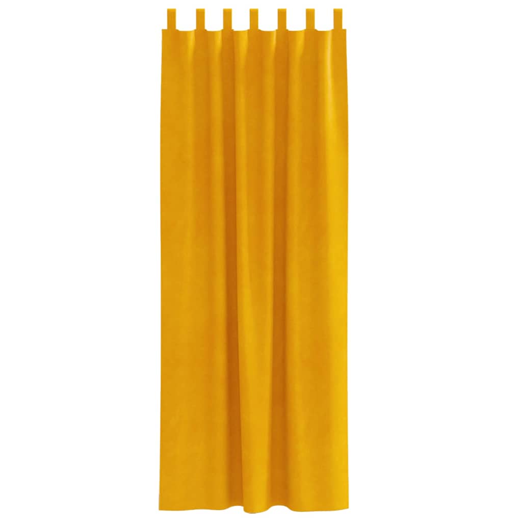 Verduisterende gordijnen 2 pcs Mosterdgeel 140 x 260 cm Fluweel is nu te koop bij PeponiXL, paradijselijk wonen!