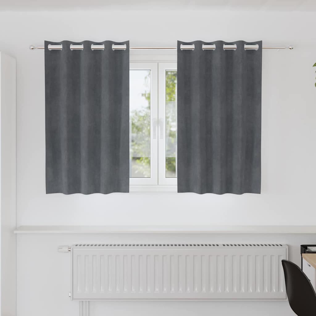 Verduisterende gordijnen 2 pcs Lichtgrijs 140 x 140 cm Fluweel is nu te koop bij PeponiXL, paradijselijk wonen!
