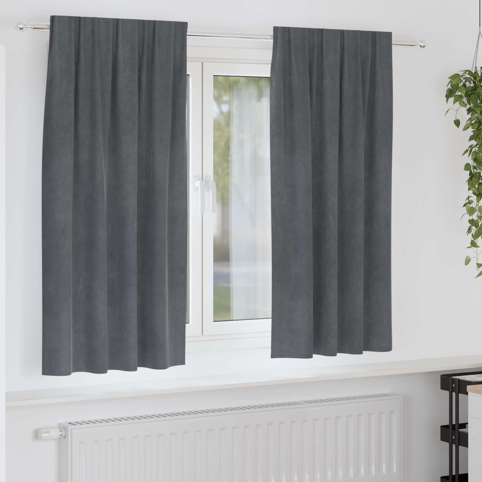 Verduisterende gordijnen 2 pcs Lichtgrijs 140 x 175 cm Fluweel is nu te koop bij PeponiXL, paradijselijk wonen!