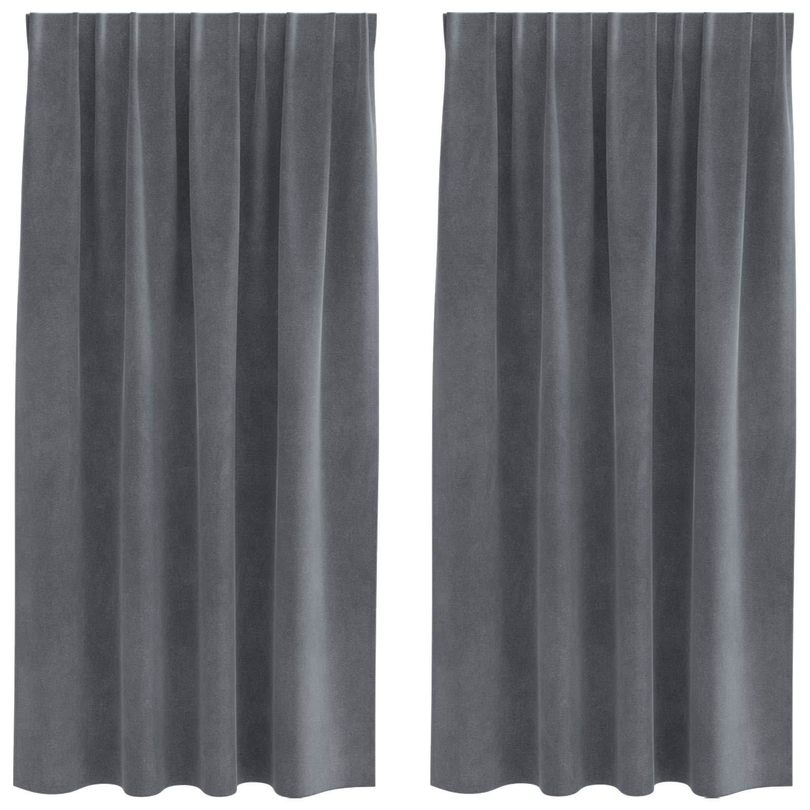 Verduisterende gordijnen 2 pcs Lichtgrijs 140 x 175 cm Fluweel is nu te koop bij PeponiXL, paradijselijk wonen!