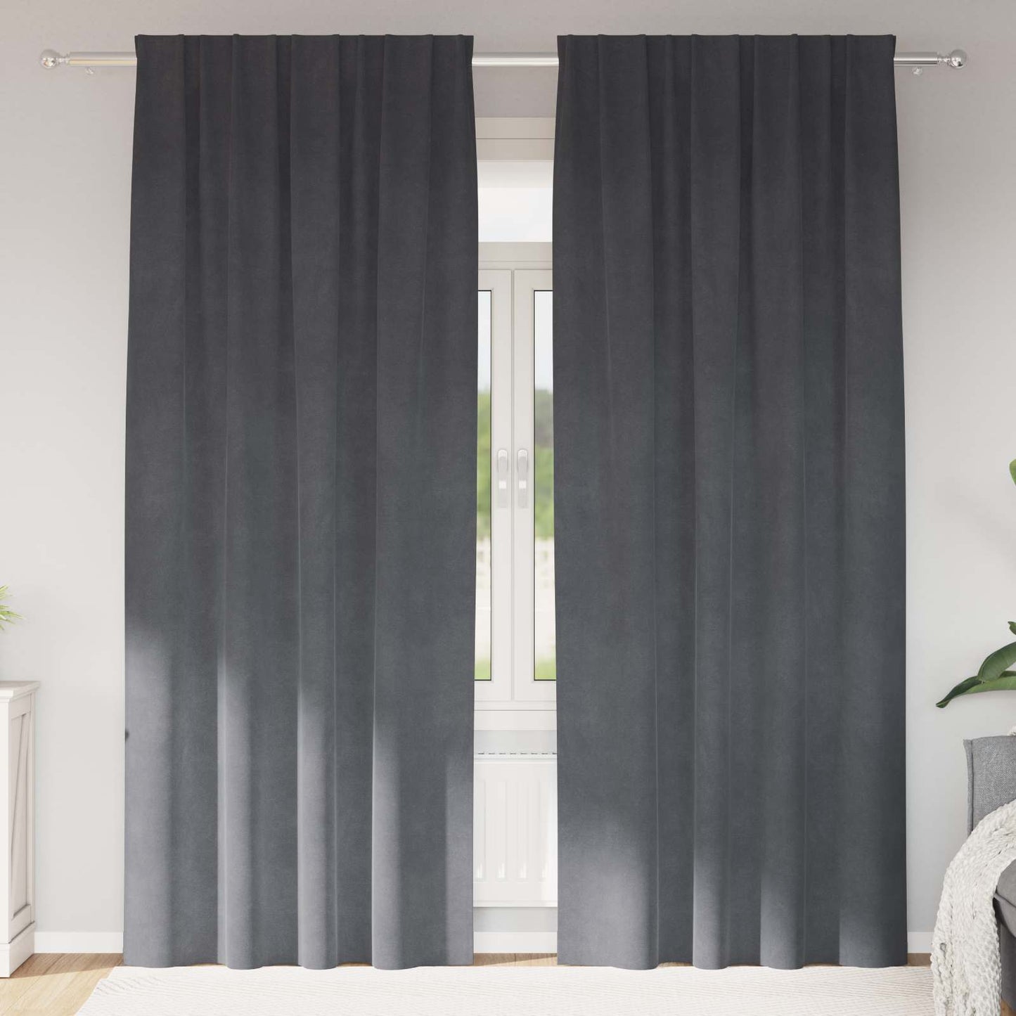Verduisterende gordijnen 2 pcs Lichtgrijs 140 x 260 cm Fluweel is nu te koop bij PeponiXL, paradijselijk wonen!