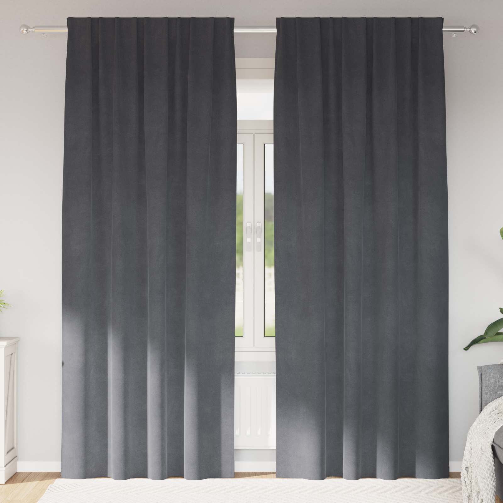 Verduisterende gordijnen 2 pcs Lichtgrijs 140 x 260 cm Fluweel is nu te koop bij PeponiXL, paradijselijk wonen!
