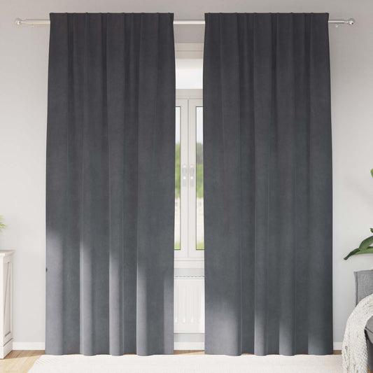 Verduisterende gordijnen 2 pcs Lichtgrijs 140 x 260 cm Fluweel is nu te koop bij PeponiXL, paradijselijk wonen!
