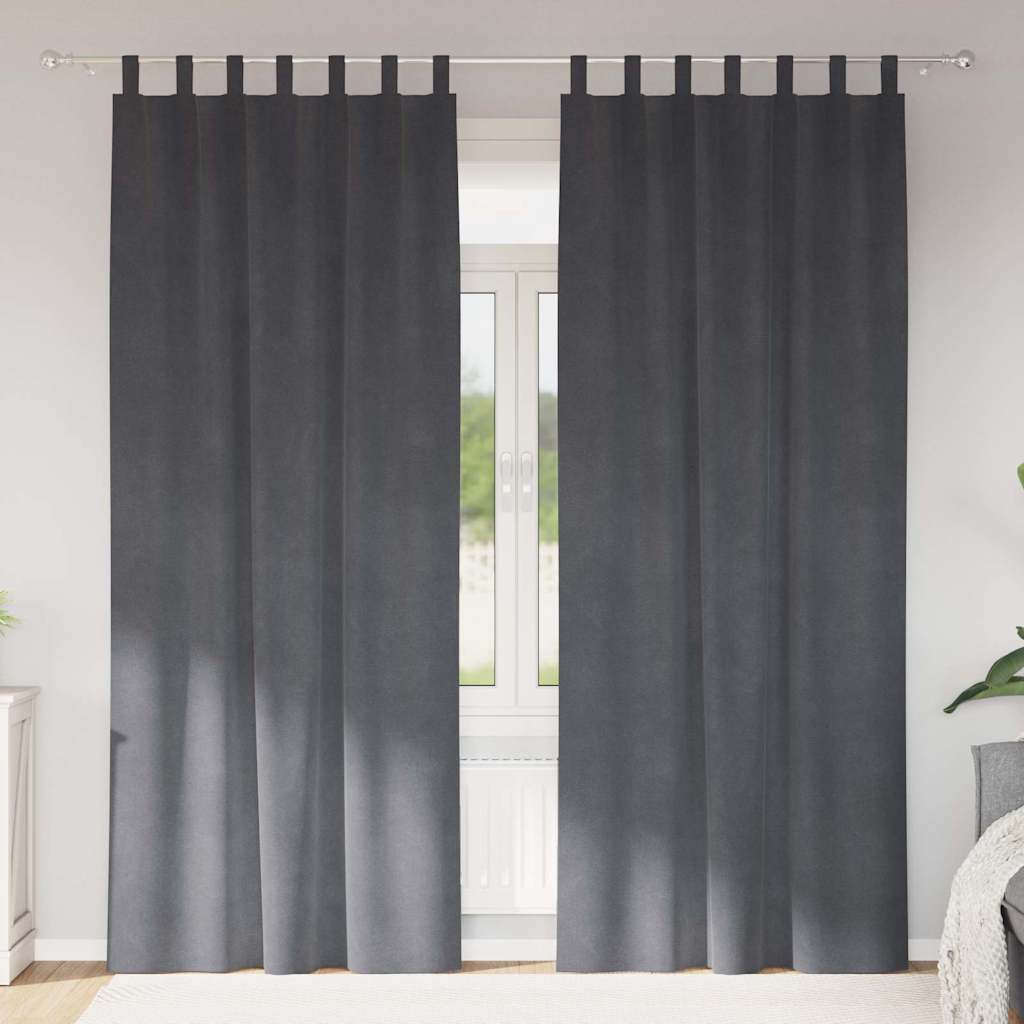 Verduisterende gordijnen 2 pcs Lichtgrijs 140 x 245 cm Fluweel is nu te koop bij PeponiXL, paradijselijk wonen!
