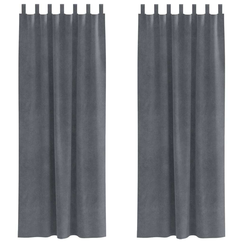 Verduisterende gordijnen 2 pcs Lichtgrijs 140 x 245 cm Fluweel is nu te koop bij PeponiXL, paradijselijk wonen!