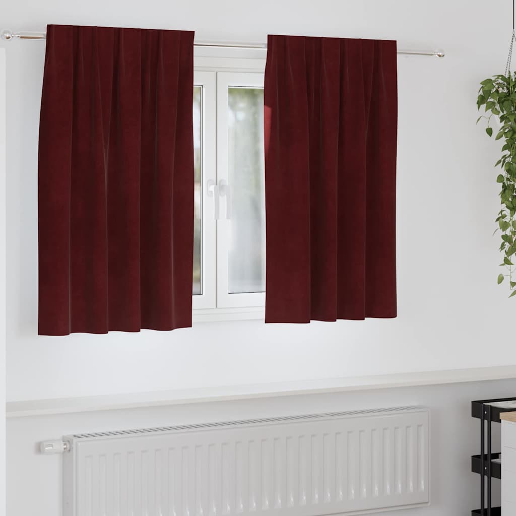 Verduisterende gordijnen 2 pcs Wijnrood 140 x 140 cm Fluweel is nu te koop bij PeponiXL, paradijselijk wonen!