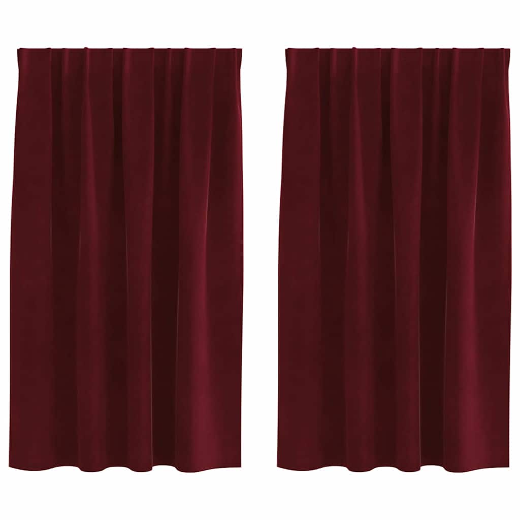 Verduisterende gordijnen 2 pcs Wijnrood 140 x 140 cm Fluweel is nu te koop bij PeponiXL, paradijselijk wonen!