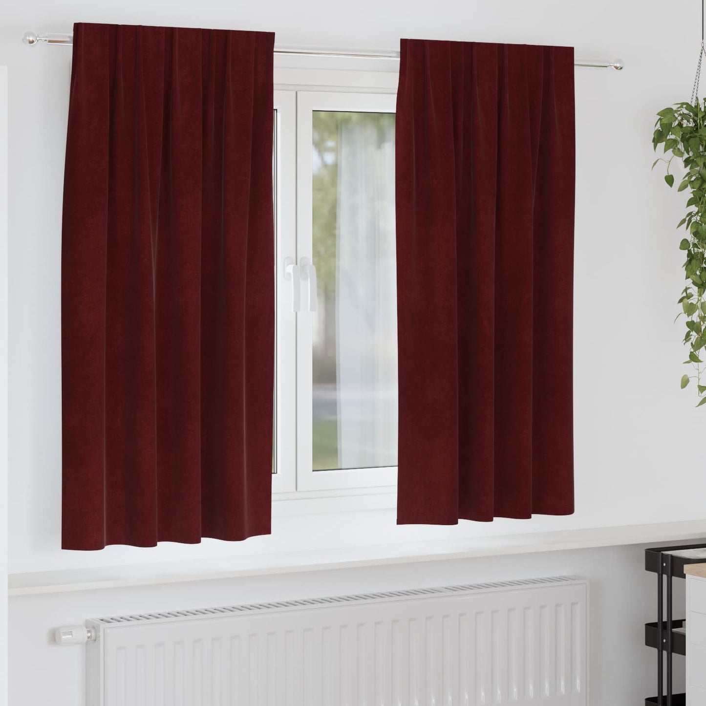 Verduisterende gordijnen 2 pcs Wijnrood 140 x 175 cm Fluweel is nu te koop bij PeponiXL, paradijselijk wonen!