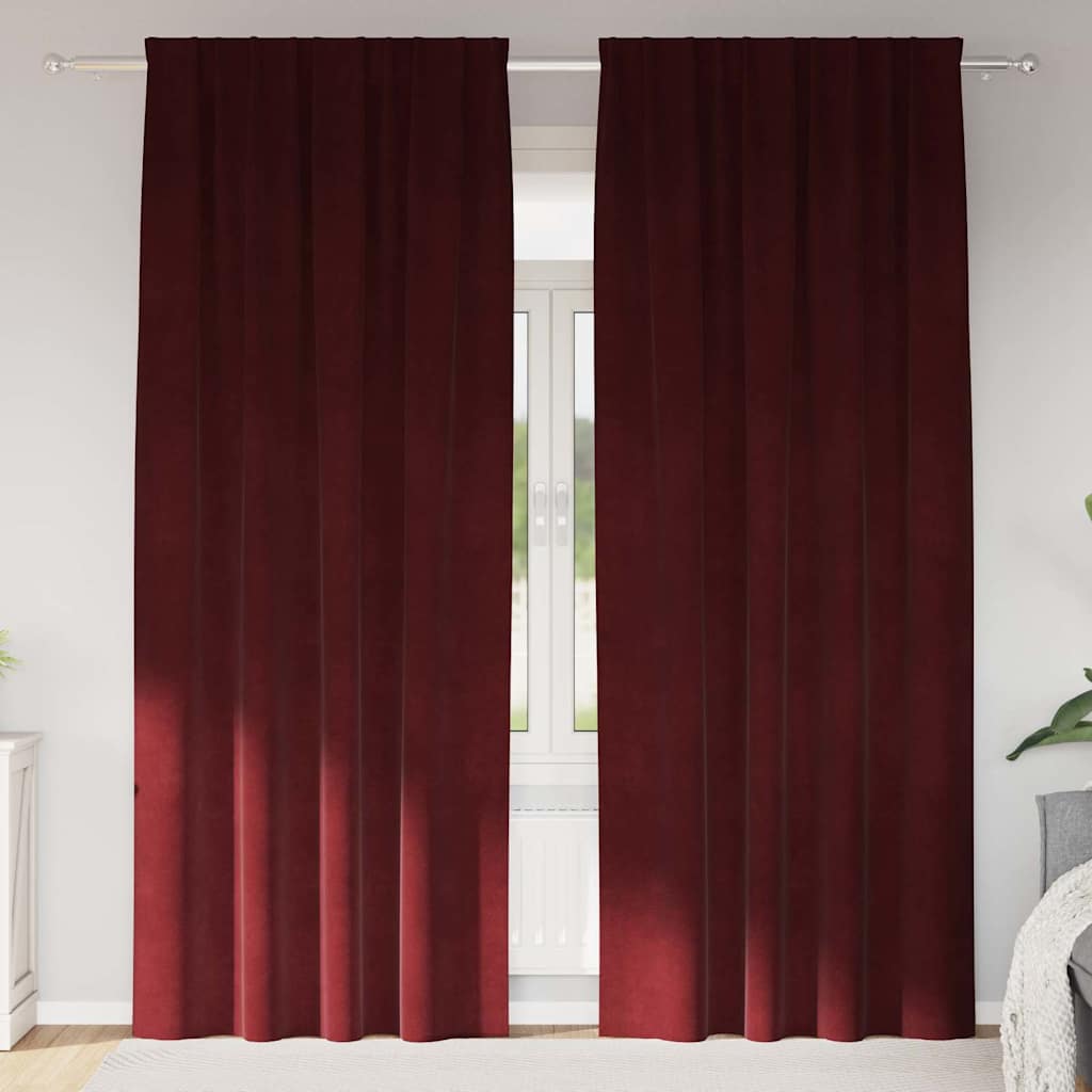 Verduisterende gordijnen 2 pcs Wijnrood 140 x 260 cm Fluweel is nu te koop bij PeponiXL, paradijselijk wonen!