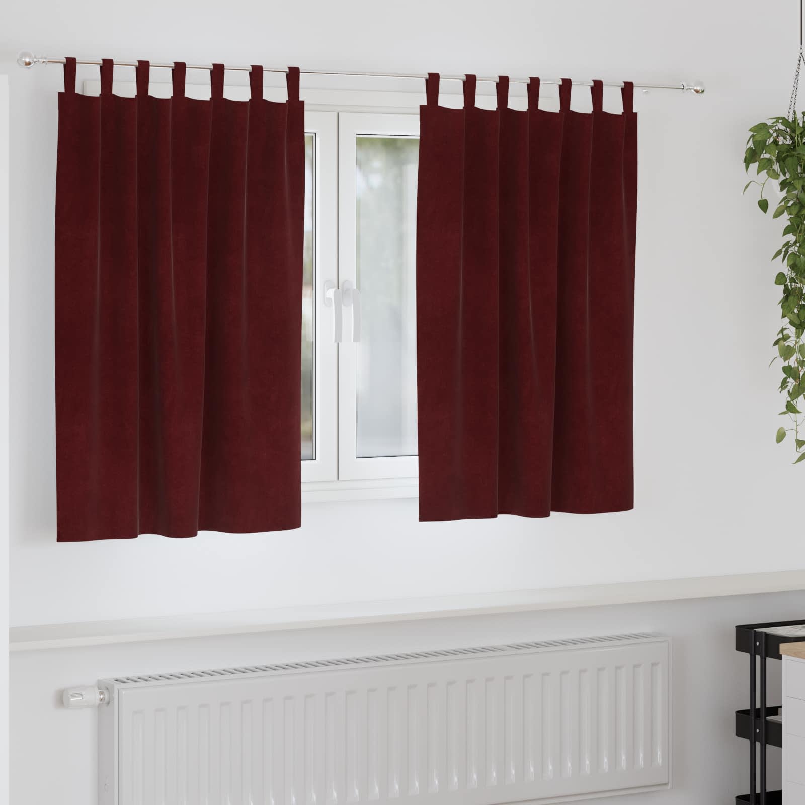 Verduisterende gordijnen 2 pcs Wijnrood 140 x 140 cm Fluweel is nu te koop bij PeponiXL, paradijselijk wonen!