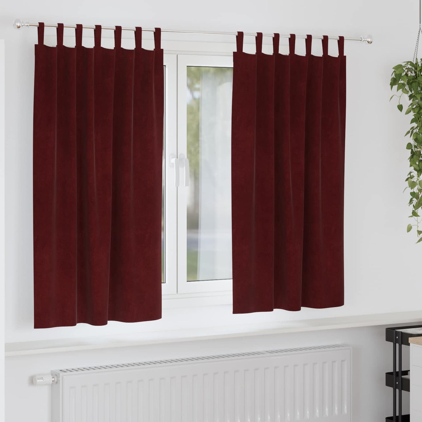 Verduisterende gordijnen 2 pcs Wijnrood 140 x 175 cm Fluweel is nu te koop bij PeponiXL, paradijselijk wonen!