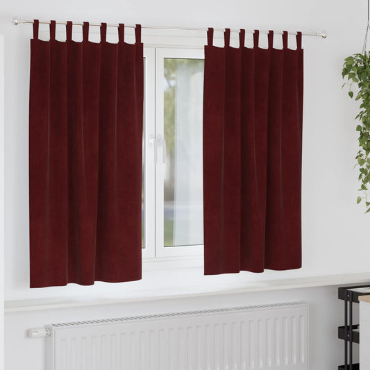 Verduisterende gordijnen 2 pcs Wijnrood 140 x 175 cm Fluweel is nu te koop bij PeponiXL, paradijselijk wonen!