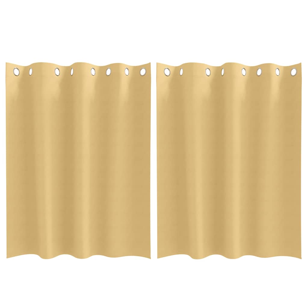Zwart-out Gordijnen met Ringen 2 pcs Beige 140 x 140 cm is nu te koop bij PeponiXL, paradijselijk wonen!