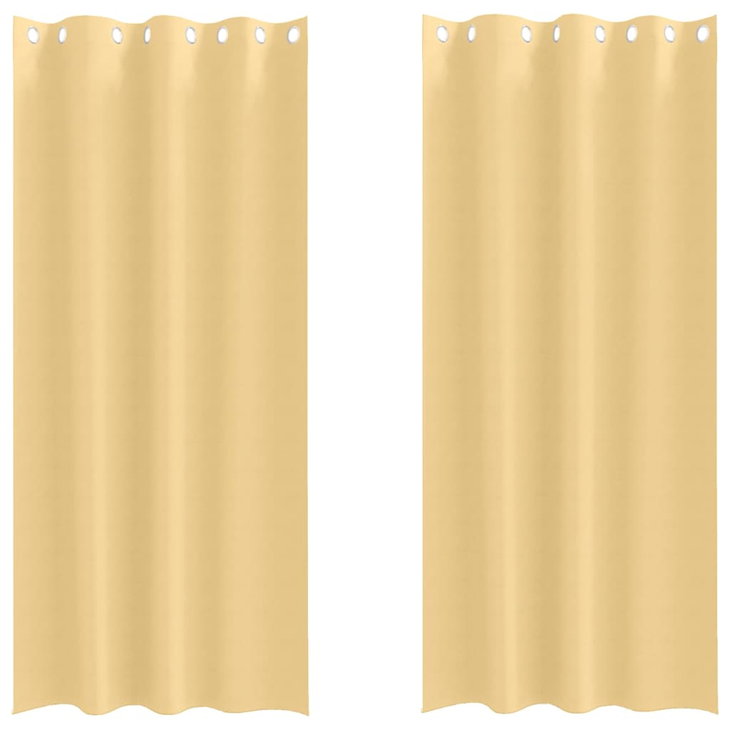 Zwart-out Gordijnen met Ringen 2 pcs Beige 225 x 140 cm is nu te koop bij PeponiXL, paradijselijk wonen!