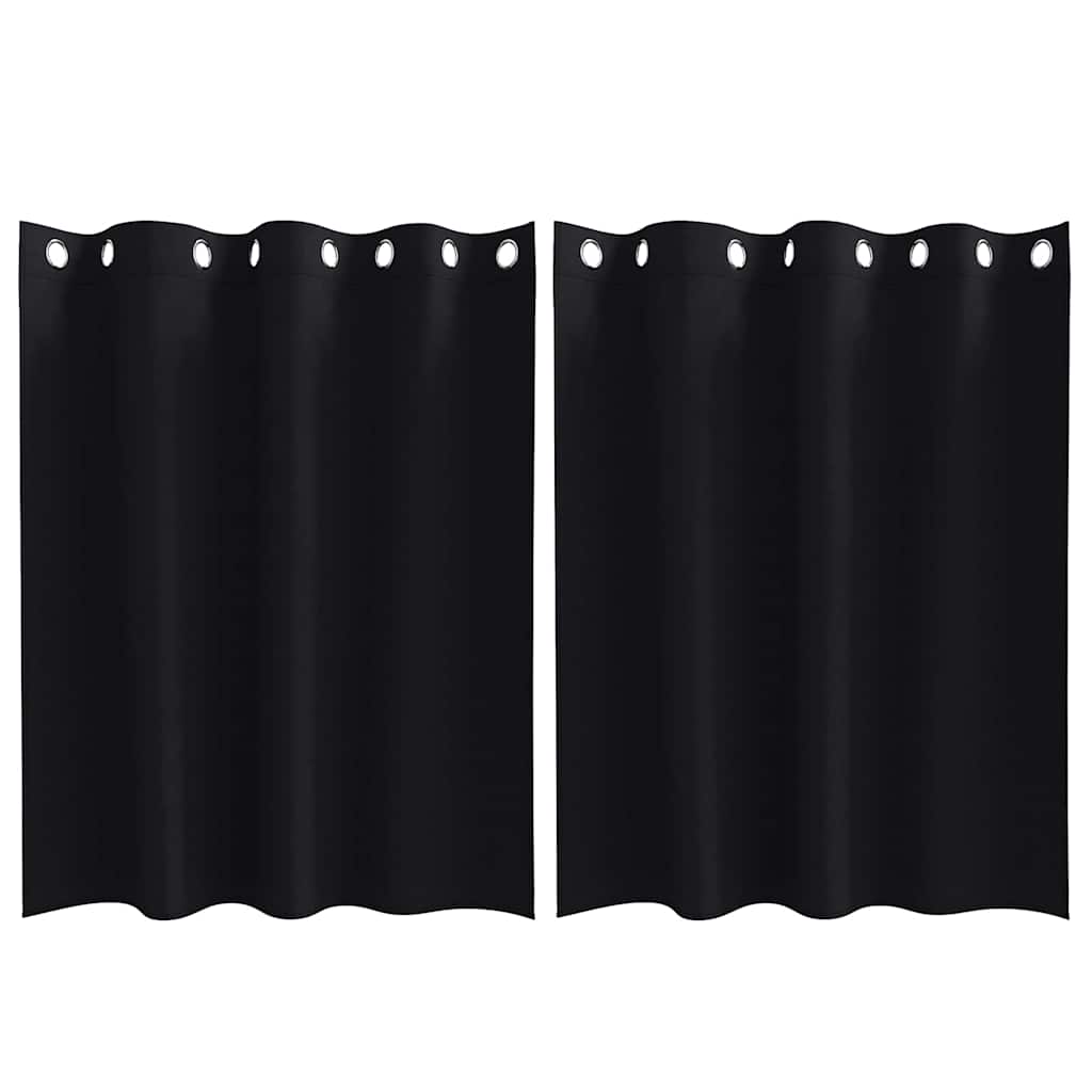 Zwart-out Gordijnen met Ringen 2 pcs Zwart 140 x 140 cm is nu te koop bij PeponiXL, paradijselijk wonen!