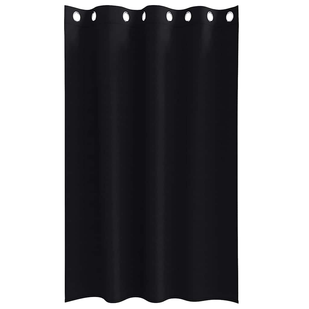 Zwart-out Gordijnen met Ringen 2 pcs Zwart 175 x 140 cm is nu te koop bij PeponiXL, paradijselijk wonen!