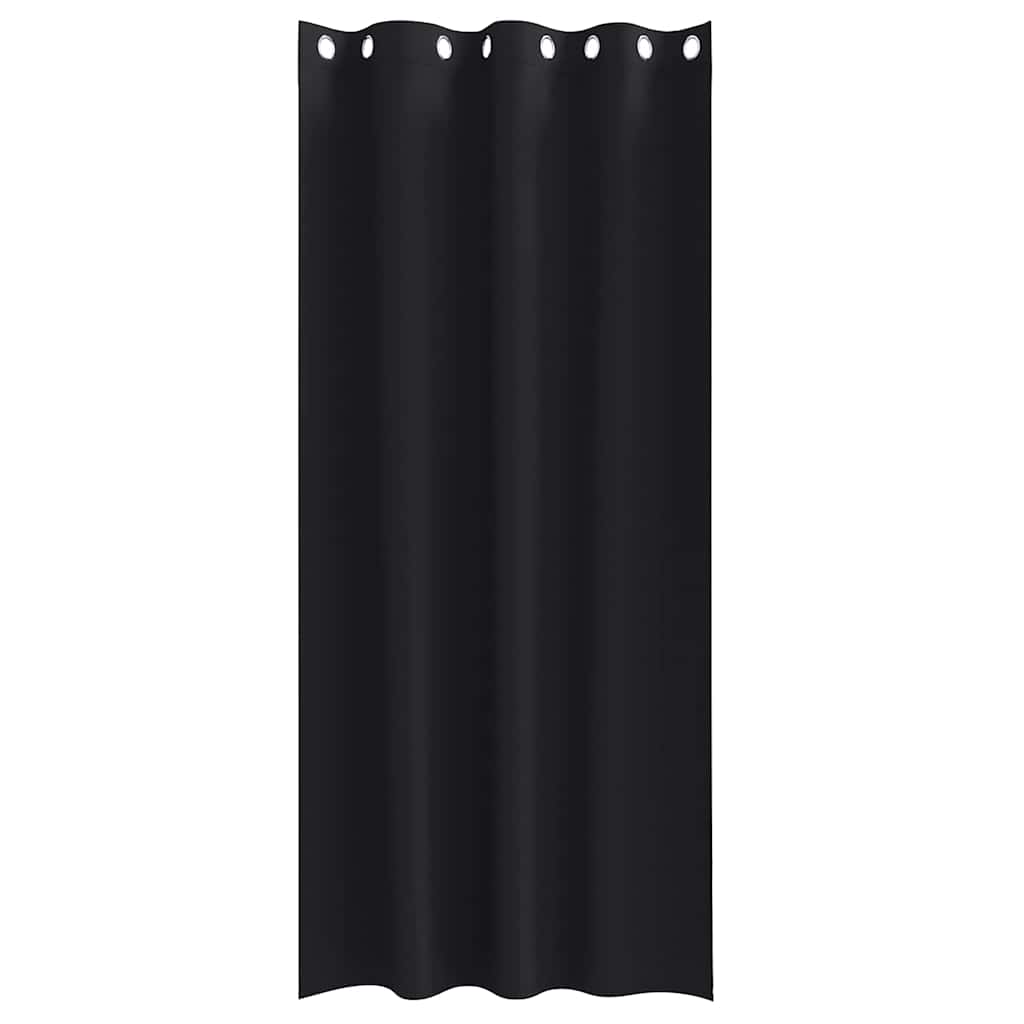 Zwart-out Gordijnen met Ringen 2 pcs Zwart 245 x 140 cm is nu te koop bij PeponiXL, paradijselijk wonen!
