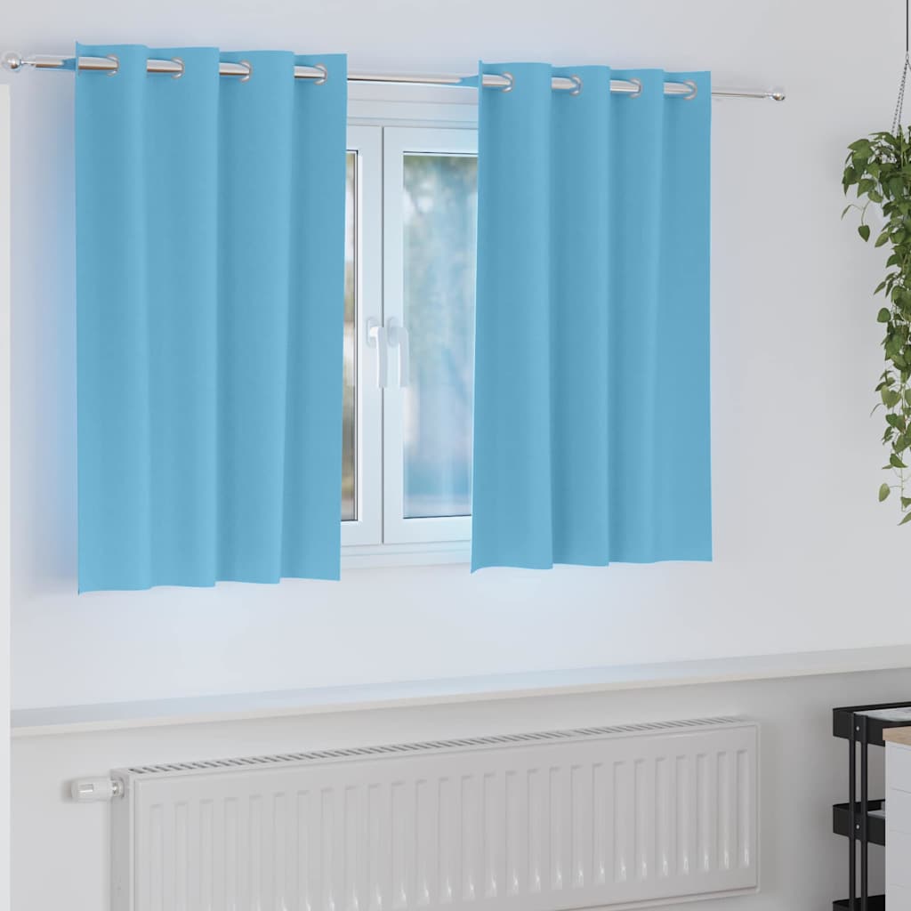 Zwart-out Gordijnen met Ringen 2 pcs Lichtblauw 140 x 140 cm is nu te koop bij PeponiXL, paradijselijk wonen!