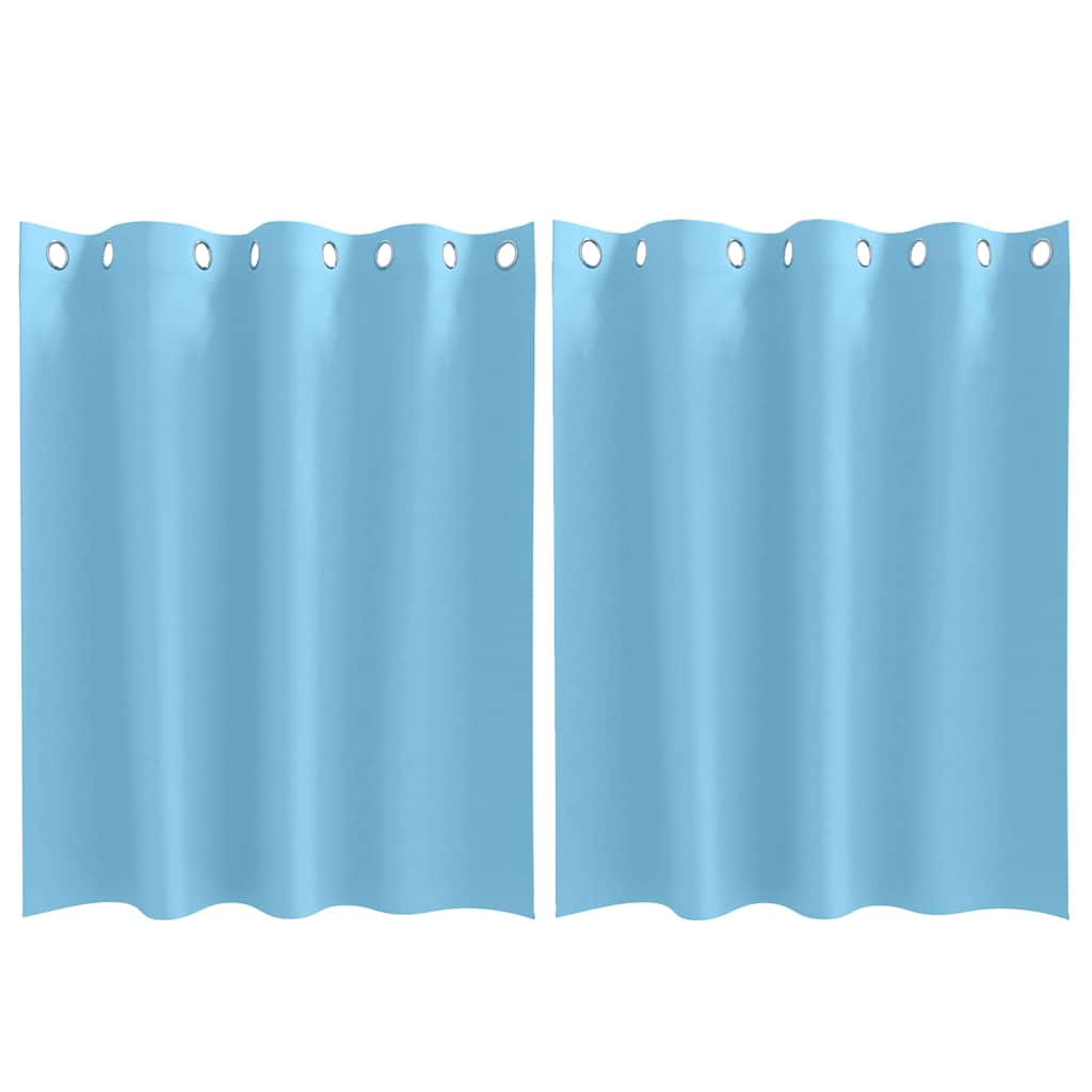 Zwart-out Gordijnen met Ringen 2 pcs Lichtblauw 140 x 140 cm is nu te koop bij PeponiXL, paradijselijk wonen!