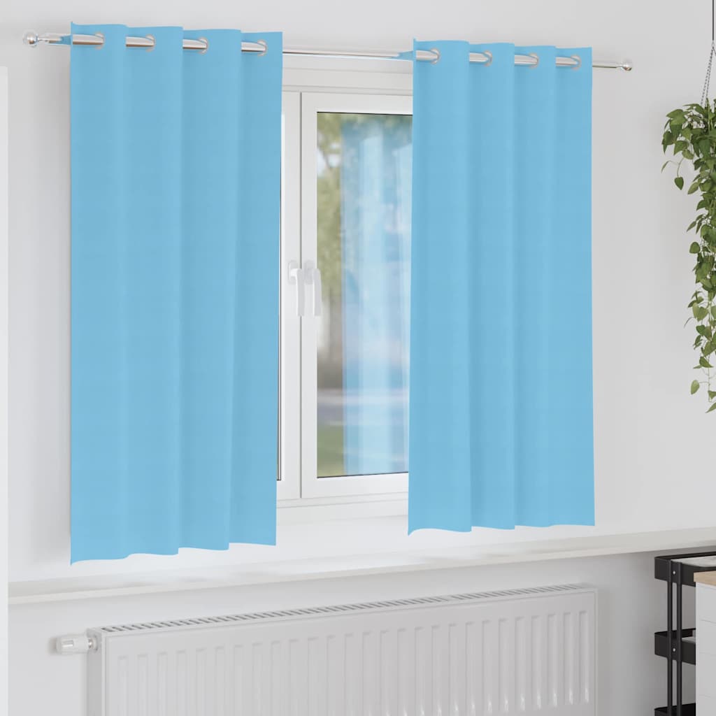 Zwart-out Gordijnen met Ringen 2 pcs Lichtblauw 175 x 140 cm is nu te koop bij PeponiXL, paradijselijk wonen!