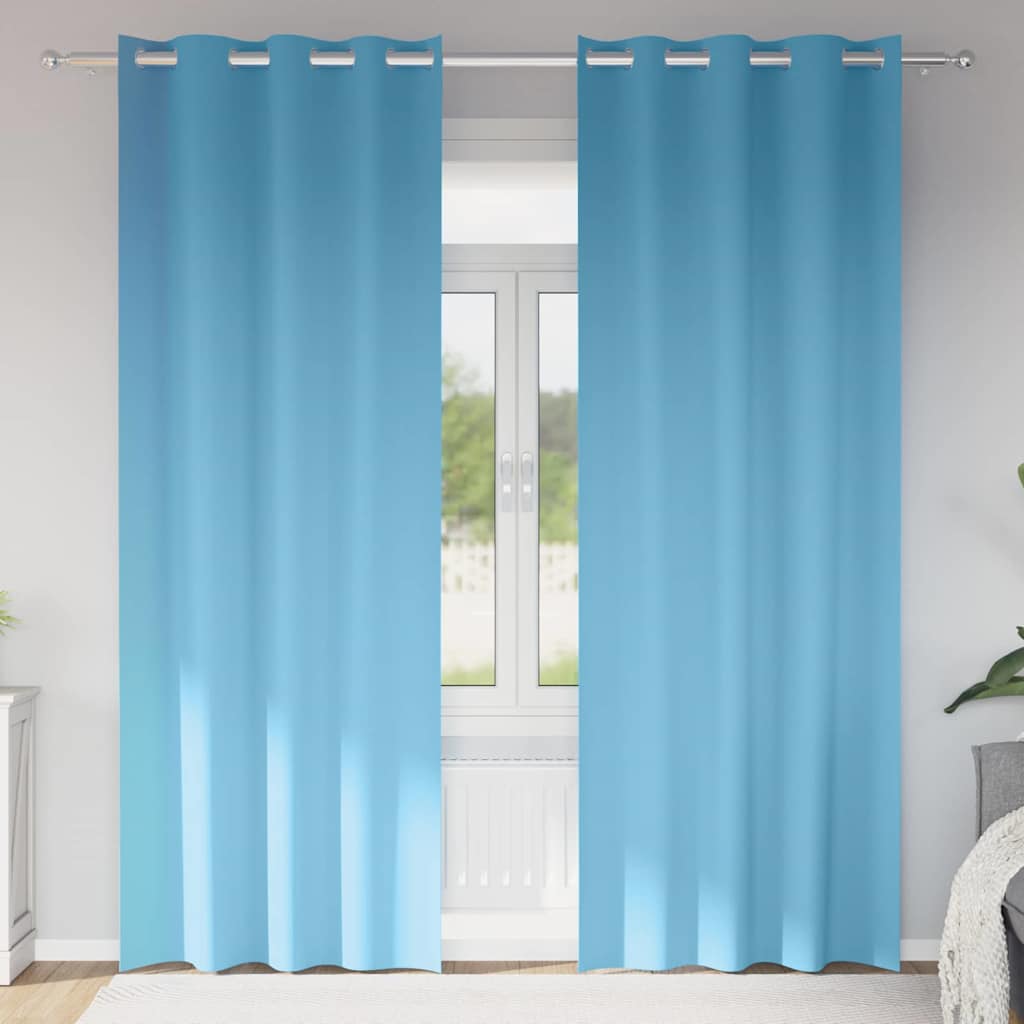 Zwart-out Gordijnen met Ringen 2 pcs Lichtblauw 245 x 140 cm is nu te koop bij PeponiXL, paradijselijk wonen!